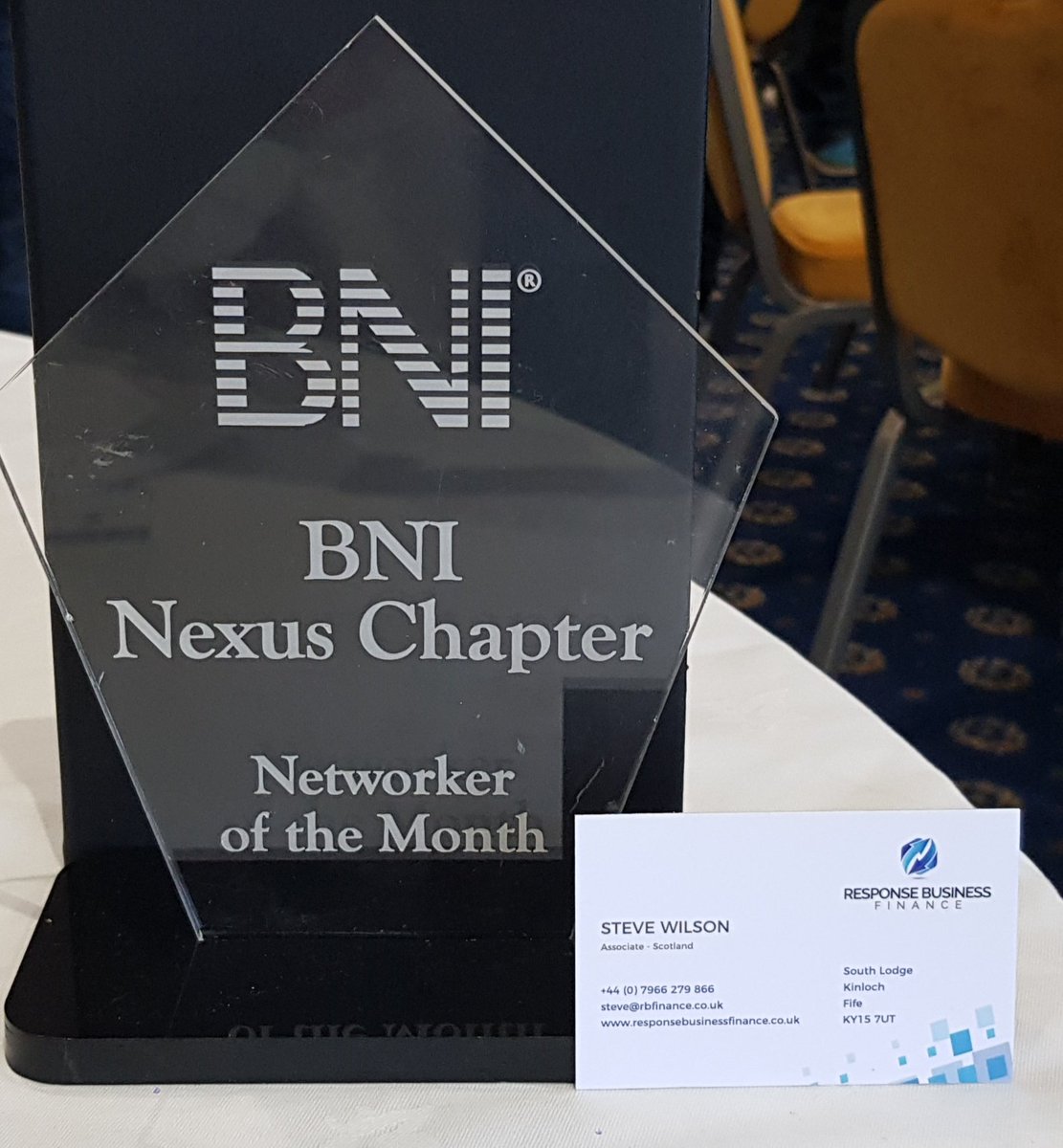 RBFinance3's tweet photo. Delighted to have won the Networker of the Month award at BNI Nexus in Montrose in my first full month as a member of this awesome 40+ strong chapter
#giversgain #BNI https://t.co/PkJrpoPKL5