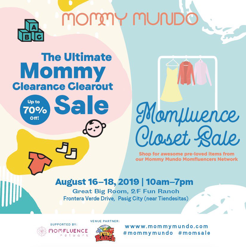 funranch's tweet photo. Great finds here at the Ultimate Mommy Clearance &amp; Clearout Sale! The Great Big Room is filled with awesome deals. Take a look at our haul (total bill:  Php550). They're here until Sunday, 10am-7pm. 
Don't miss out on this amazing event! 😊💯

#mommymundo #mmcommunity #mmcc2019 https://t.co/nlb3xK3GUS