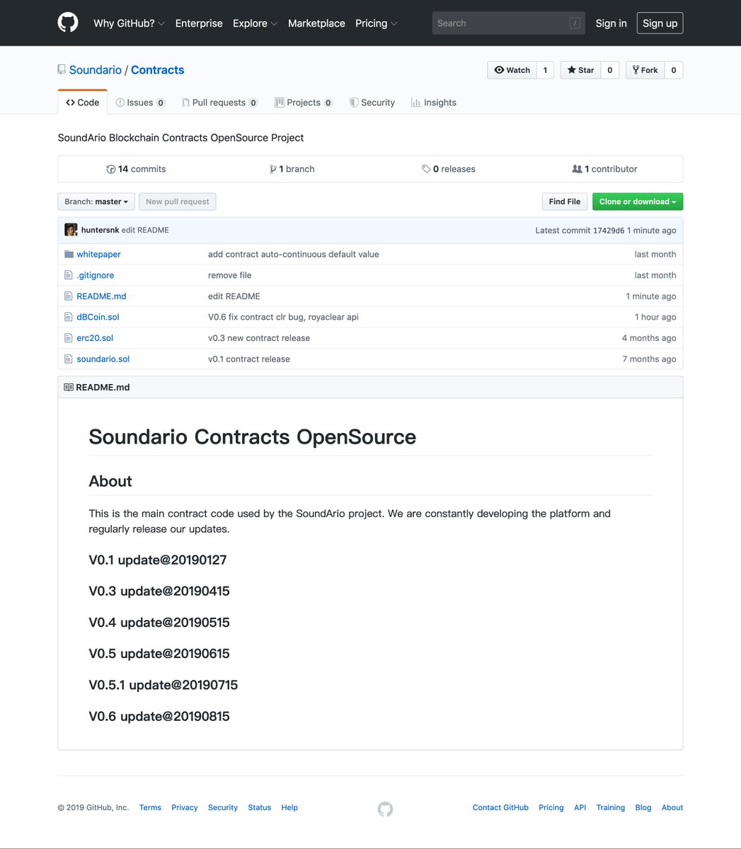 Soundario's tweet photo. We are constantly developing the SoundArio platform and regularly release our updates onto Github.
https://t.co/fSUmpRJ33p
#Blockchain #musicstreaming #githubforeveryone https://t.co/sPqpmSpadz