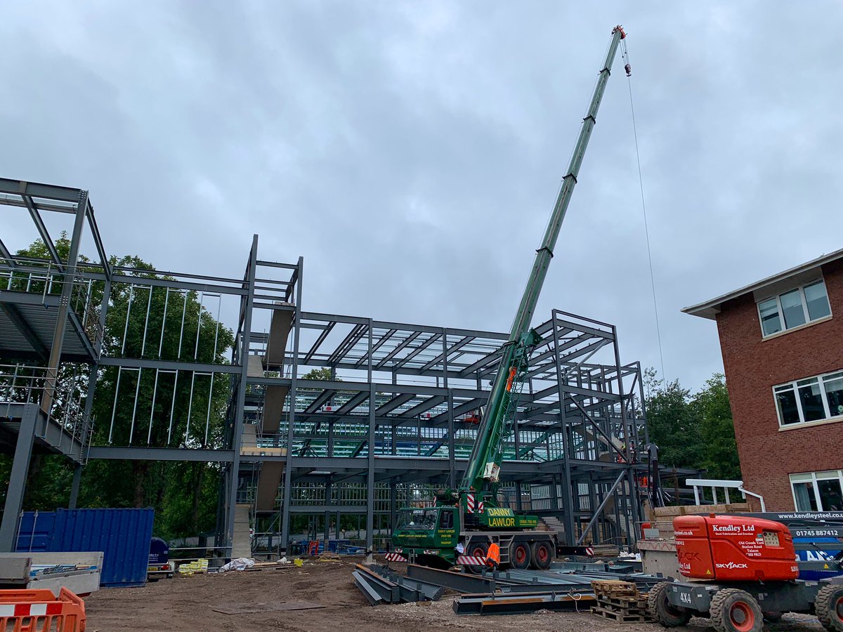 Latest progress on our £21m project for @colegcambria in <a href="/wrexham/">Wrexham.com</a>. Roof being installed and Phase 2 steel frame nearing completion. We’re proud to be involved in this project with our local supply chain members. #Construction #Wrexham #welshconstruction #wales