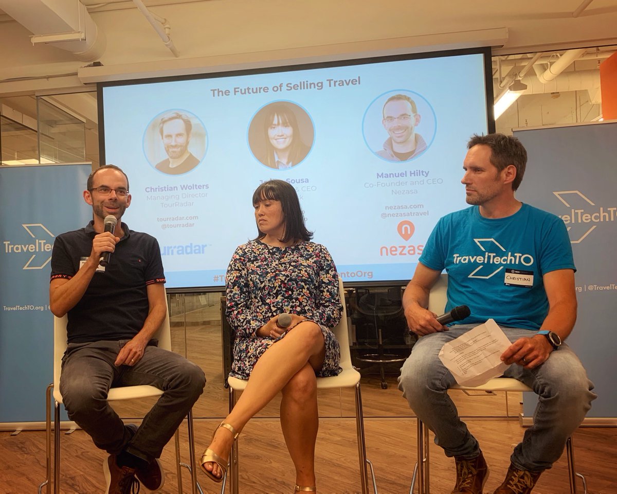 nezasatravel's tweet photo. What an enjoyable event that was at @TravelTechTO on Wednesday. Many thanks to Janice Sousa and Christian Wolters for the inspiring discussion and to the organizers who made it possible! #traveltech #traveltechto https://t.co/6JBd9Jc0Kq