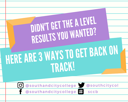 Bournville's tweet photo. If you didn't quite get the A Level results you had hoped for, don't despair because we have 3 ways that you can get back on track!

Read more here:

https://t.co/xWXIIcA8Kx 

#alevelresults2019 #sccbresultsday #alevels2019 
@AoCmids https://t.co/XAC5fQmHXQ