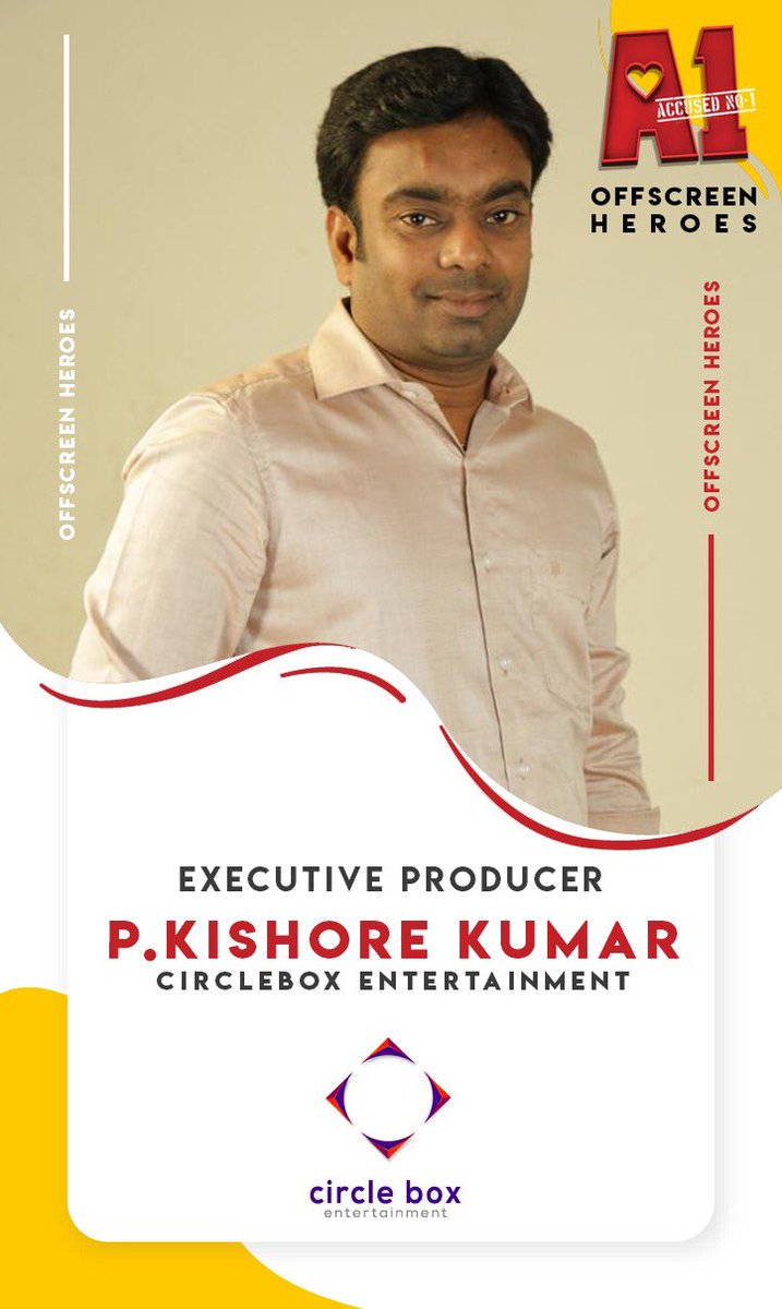 circleboxE's tweet photo. Our Executive Producer #KishoreKumar
#A1OffscreenHeroes #BlockbusterHitA1 🎉 https://t.co/YDZlQ67K7A