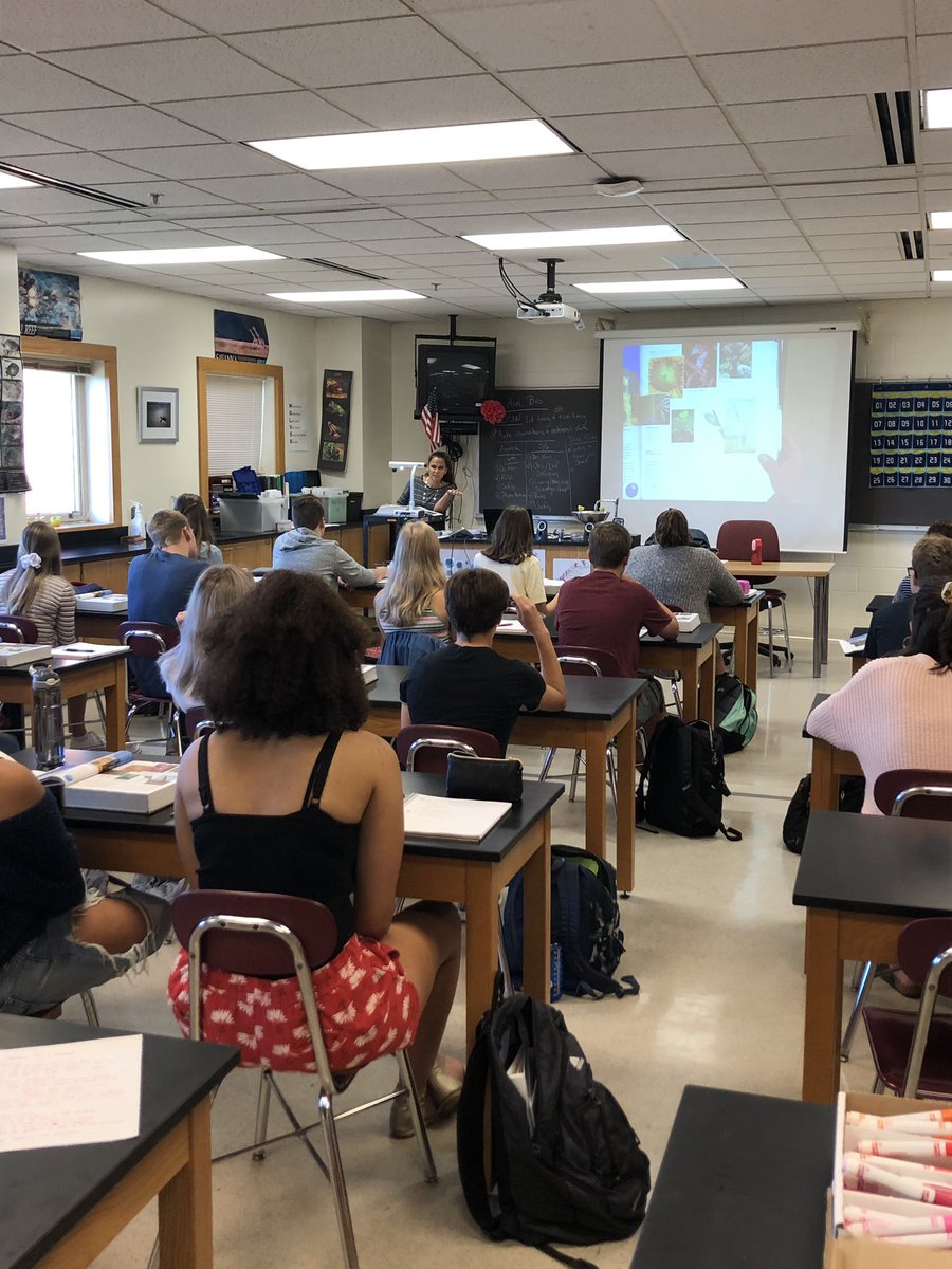 ErinPalese's tweet photo. AP Bio- learning to read like a scientist and a how to read a difficult college textbook! Thanks Mrs. Bland and Dr. Billimack for coming in and sharing your knowledge! @SKochPR @PRMathKath https://t.co/UXLB49MRxe