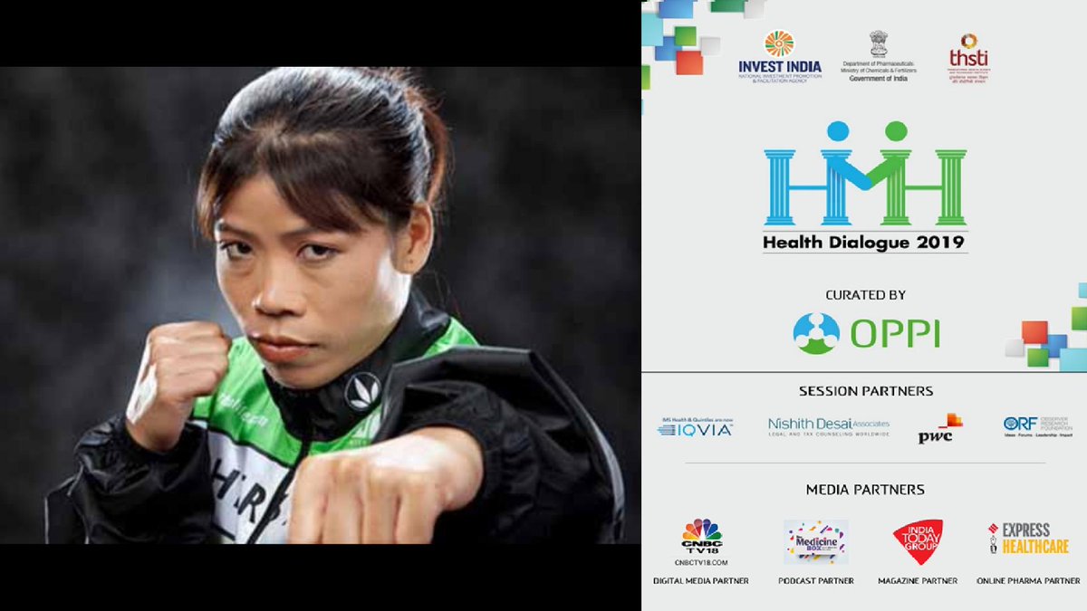 OPPIIndia's tweet photo. Hear celebrated Olympic boxing champion @MangteC @ Health Dialogue 2019 as she shares her insights on fitness and wellness.
#HealthDialogue2019 #HealthMeetsHope
@CNBCTV18Live @ExpHealthcare @IndiaToday @investindia @Pharmadept @THSTIFaridabad @PwC_IN @orfonline https://t.co/Kr0FJwRRls