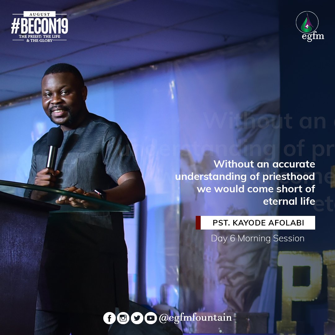 EGFMfountain's tweet photo. Excerpts from Pastor Kayode Afolabi's ministration.
#BECON19 #EGFM #PstKayode https://t.co/RPEHMI2x9N