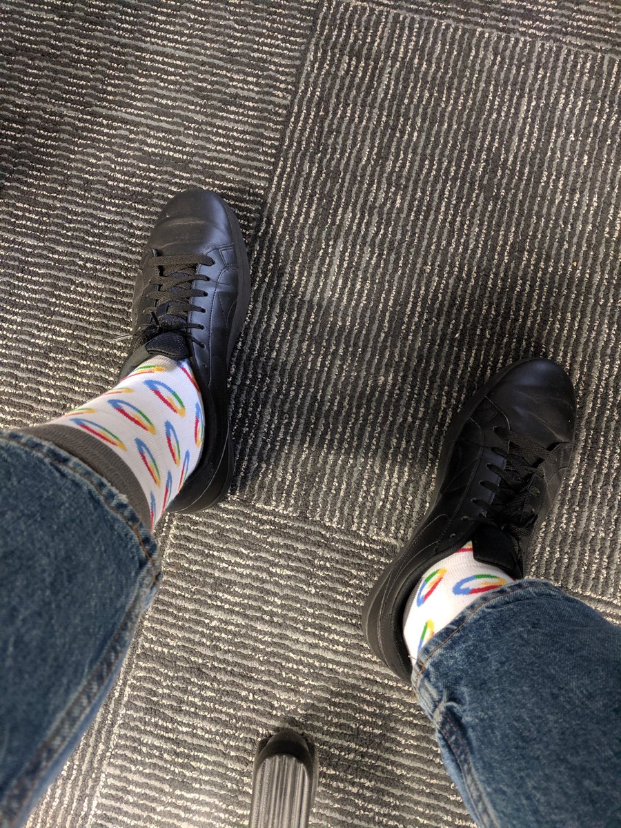 lineargs's tweet photo. I love Fridays because everyone is so relaxed, but mostly as it is casual and I can get to wear my ⁦@googlecloud⁩ socks. #GoogleCloud #GCPRocks https://t.co/JZguGLe40N