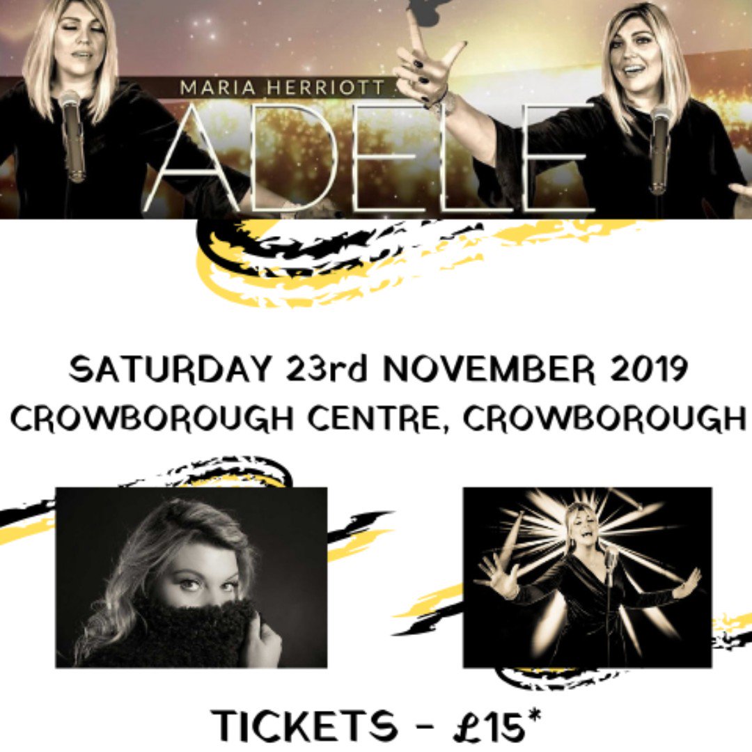 promotionbullet's tweet photo. SATURDAY NOVEMBER 23RD - £15 #ADELETRIBUTENIGHT
The UK's premier #Adele Tribute comes to #Crowborough in #EastSussex for a night of sublime entertainment.
Book your tickets now : https://t.co/43425332yr
Please share and RT
#A2Z #EventsinCrowborough #BulletPromotions https://t.co/kIcrSetzjl