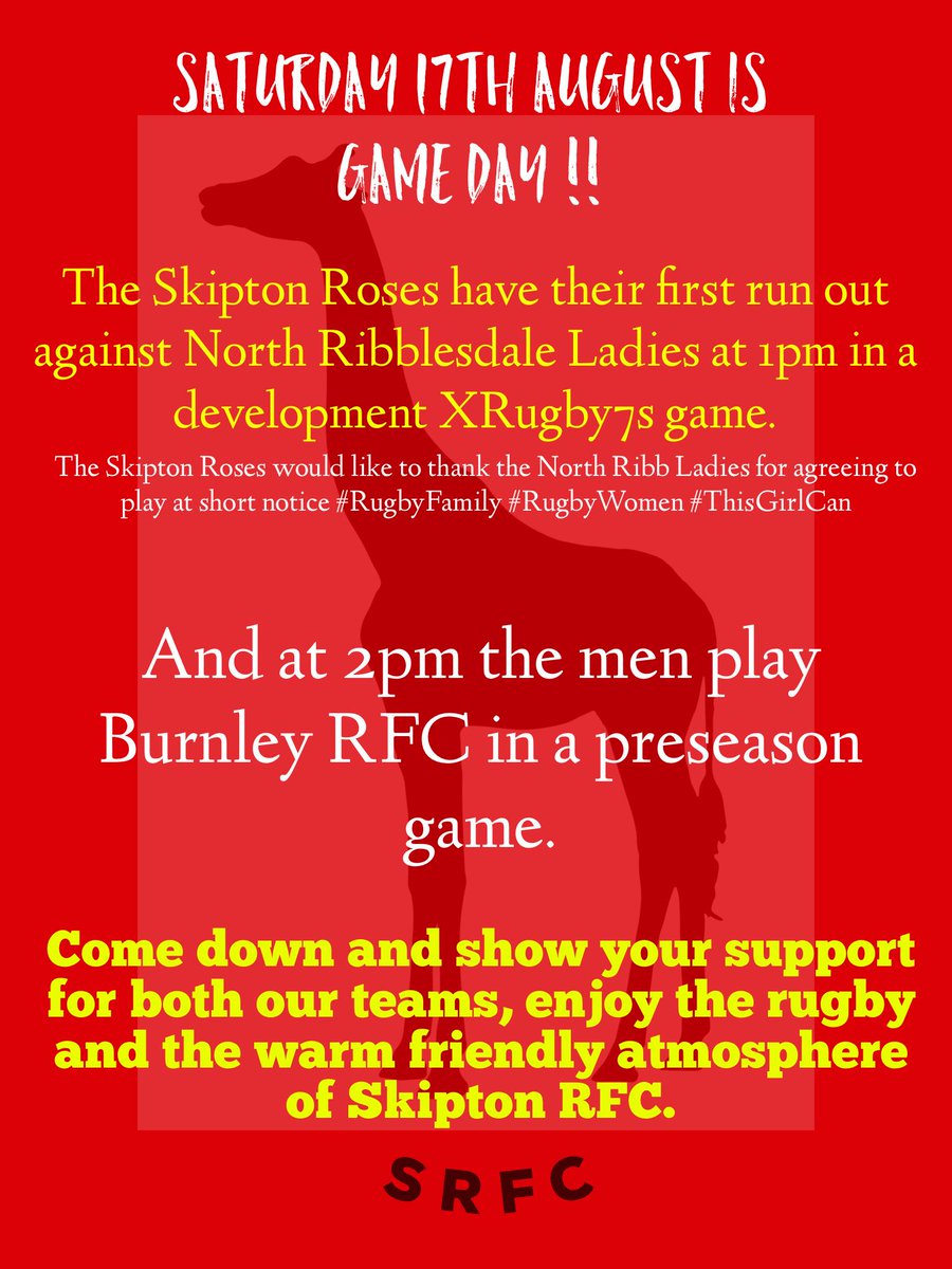 SkiptonRFC's tweet photo. Saturday is rugby day @SkiptonRFC https://t.co/mpd5jza59Y