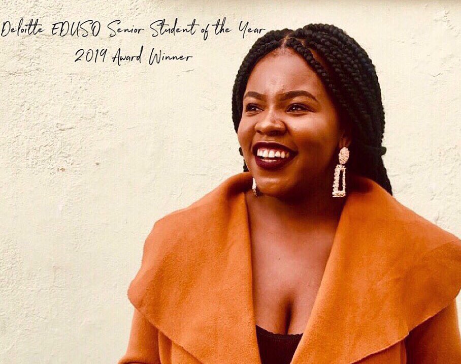 smpharalala's tweet photo. Sarina Mpharalala: The Deloitte EDUSO Senior STUDENT OF THE YEAR 2019 Award Winner.🏆🏆
I have stopped asking why me and I rather ask why not me. I am so humbled and honoured. This one goes out to opening existing yet unknown doors. Jer 29:11✨
@Deloitte You are a blessing!😭🥇🎉 https://t.co/H1Fwn6stpy