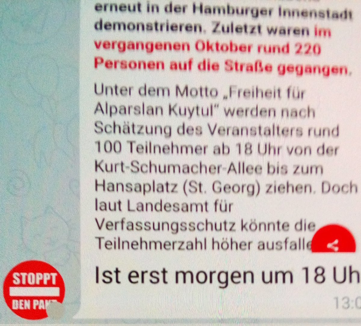 Achtung Christina möchte auch einen Livestream bei FB machen. Bei einer Fridays for Future Demo in Hamburg , hat sie mal Fotos gemacht von Leuten, diese danach dann ins Netz gestellt. #nonazishh