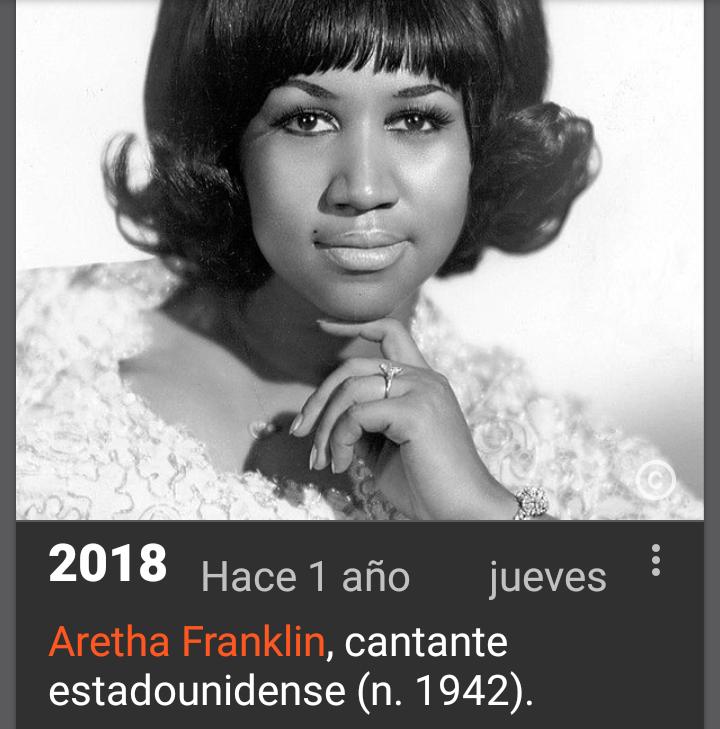 Hoy hace 1 año qué se fue la reina del soul #Arethafranklin @lanuevamusica20 @musica80s_es @mtvspain #Musica