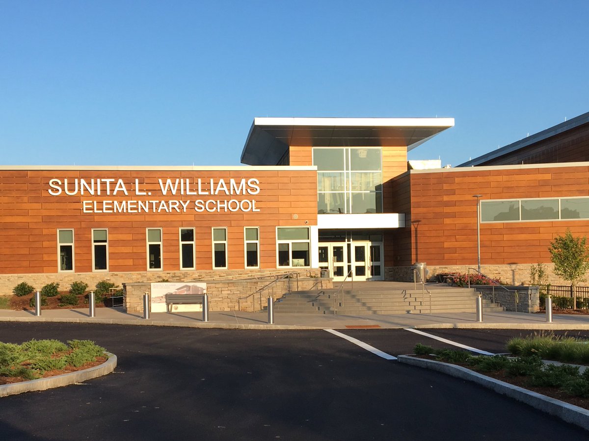 Final classroom preparations and finishes for the new Sunita L. Williams Elementary School are underway, including the installation of the school’s name. I guess that makes it official!