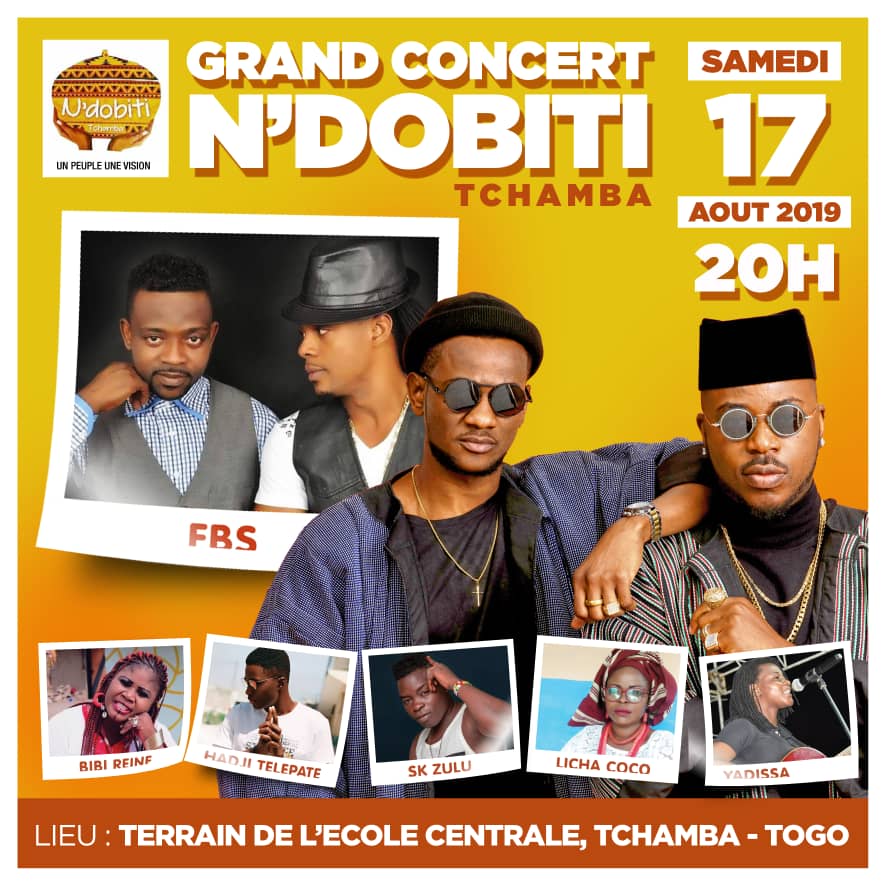 #N_Dobiti_2019, c'est aussi la prestation des artistes de la chanson. 
Rendez-vous ce samedi 17 août 2019 sur le terrain de la bibliothèque de Tchamba pour un concert N'Dobiti avec pour Guest Star, les fils du vent <a href="/ToofanOfficiel/">Toofan</a>
#Ndobiti
#Tchamba
#Larini
#alibi
#AllonsAtchamba