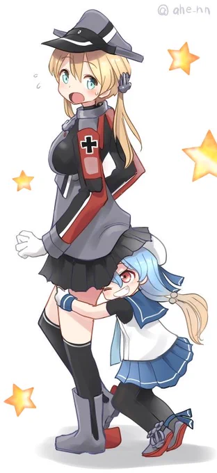 海防艦になつかれてるオイゲンさん 