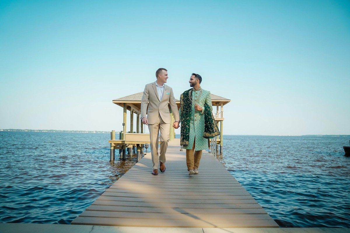 QuinnThomasPR's tweet photo. We've been oogling over QT Account Manager @dlsaini's wedding photos from his traditional Indian ceremony on the beaches of Florida. Congrats to the happy couple! #QTSummerFun https://t.co/H6nIJjGXLg