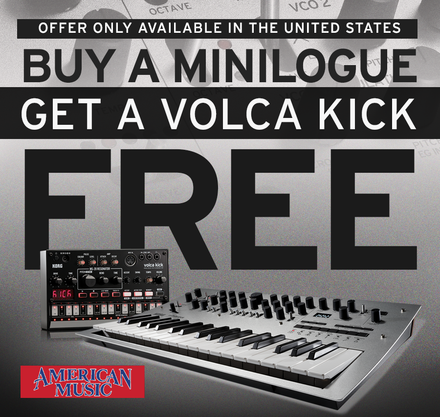 AmericanMusicWA's tweet photo. Now through November 15th...
Buy a Minilogue from @KorgUSA , and get a Volca Kick for free!! https://t.co/fK62JFUDTM