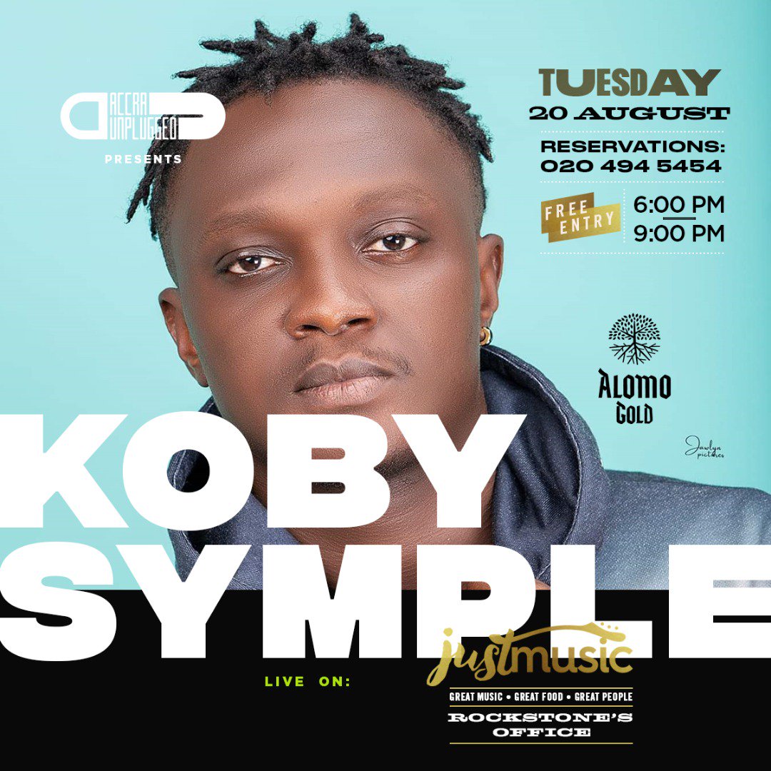 AccraUnplugged's tweet photo. #accraunplugged #presents
@kobysymple on Tues, 20.8.19
#djangobar aka @ReggieRockstone Office, 6-9PM
#justmusictuesdays #highlife #issavibe #events #accra #gh2daworld #alomogold https://t.co/TIHTtfKJ44