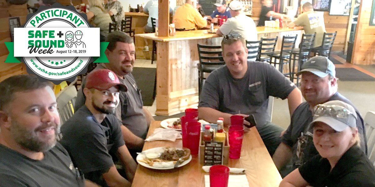 AceIndustries's tweet photo. Nice to see Trista and the Ace Savannah, GA Team having their OSHA SAFE + SOUND meeting over a superb Ale House lunch. Save me some fries, guys!
For more information on how your company can get involved in SAFE + SOUND week, go to: https://t.co/s2vd3yx5i4 #LIftSafe #AceSafe https://t.co/cX8DJ6hE5S