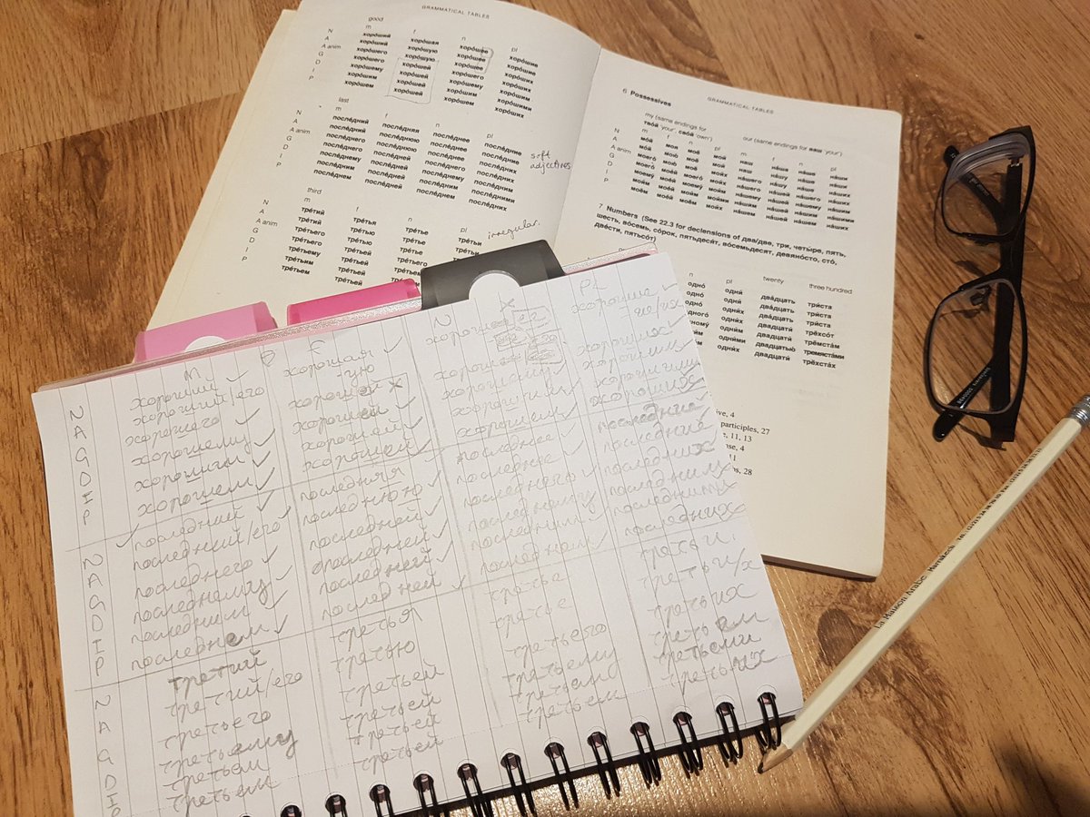LinguaCentra's tweet photo. There's nothing quite like a #declension table for #LearningLanguages 😂 I've been going over some irregular #Russian adjectival endings today, what have you covered in your #LanguageLearning this week? 🤓💬✍️
#polyglot #multilingual #mfltwitterati #languagelovers #languagestudy https://t.co/Ee7fWMWkjH