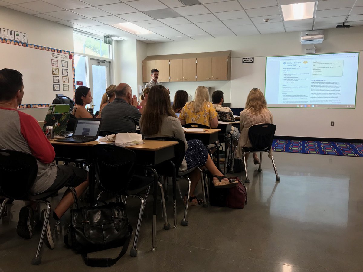 Teachers ⁦<a href="/PowayUnified/">Poway Unified</a>⁩ learning about the new additions to Mystery Science and the importance of academic vocabulary as part of their science breakout sessions.