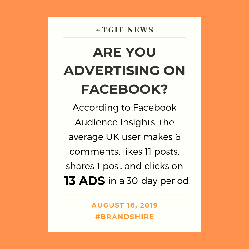 brandshire's tweet photo. Be social and grow your community on Facebook into a business asset.
#TGIF #facebookuk #facebookmarketing #marketingtips #brandshire #knowledge https://t.co/hQzCVx9lnt