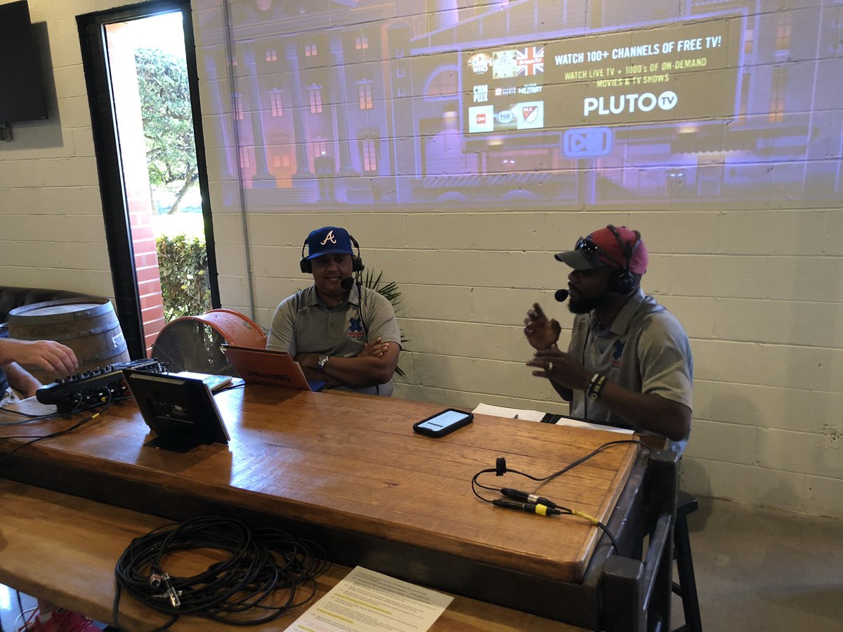 It’s 9 am and these two are at it already. Be sure to tune in to the <a href="/HometeamBleak/">HometeamBrandonLeak</a> and <a href="/joeham14/">Joe Hamilton</a> on @AtlantaSportsX live from <a href="/IronmongerBeer/">Ironmonger Brewing</a> in Marietta.