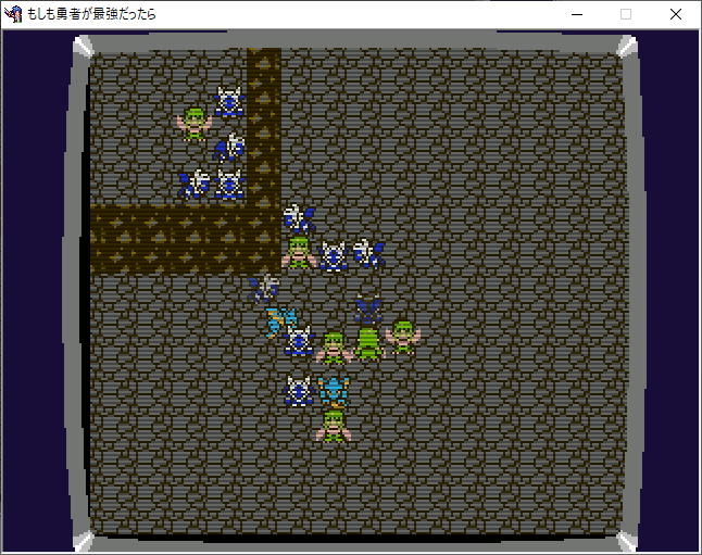 かきぴー もしも もしも勇者が最強だったら がファミコンに移植されたら 画面の作りから文字表示に音が出たりと技術が細かいですね ドット絵が可愛くて デーモンとムシャが特に好み 容量の限界を表現した わざと表示がブレる技術がすごかった