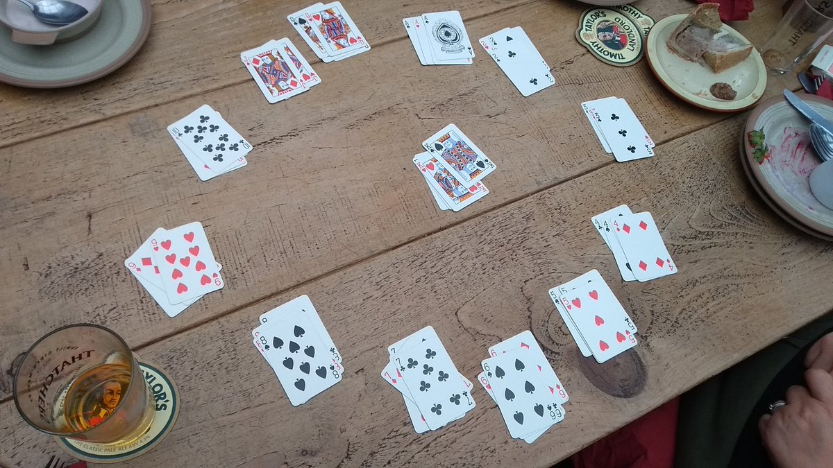 BethanyClareBu2's tweet photo. Things that make the Hubster happy Part 3 @baldchris76 @HollyBushBEER #rainyafternoon #clockpatience #cardsharks #Ishuffledthedeck https://t.co/juyBA5q3ut
