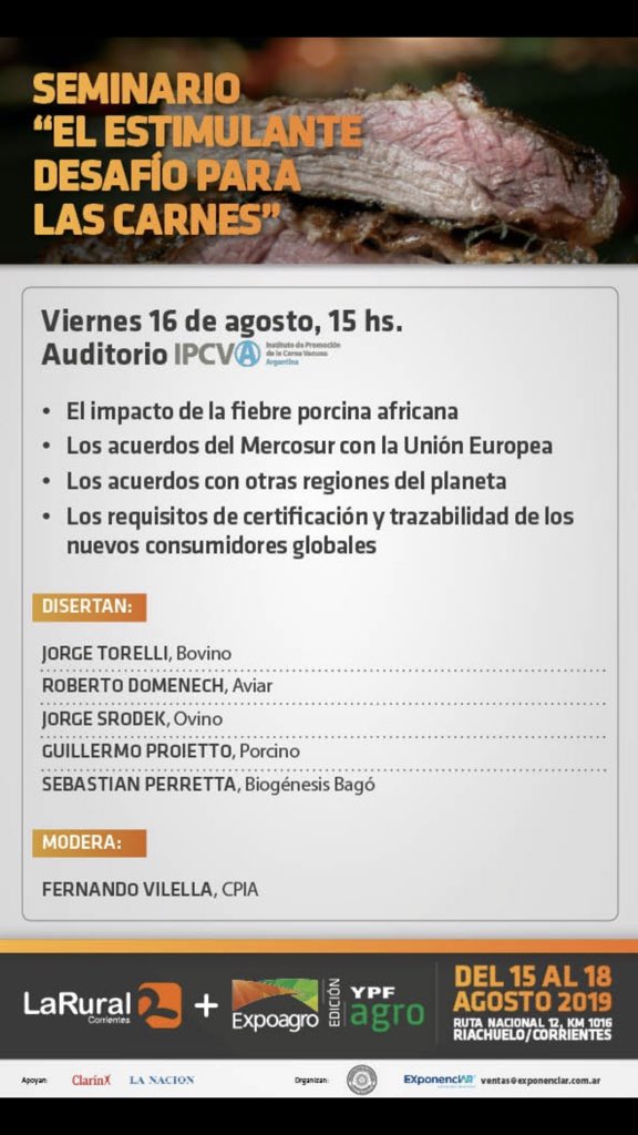 SEMINARIO “EL ESTIMULANTE DESAFÍO PARA LAS CARNES”