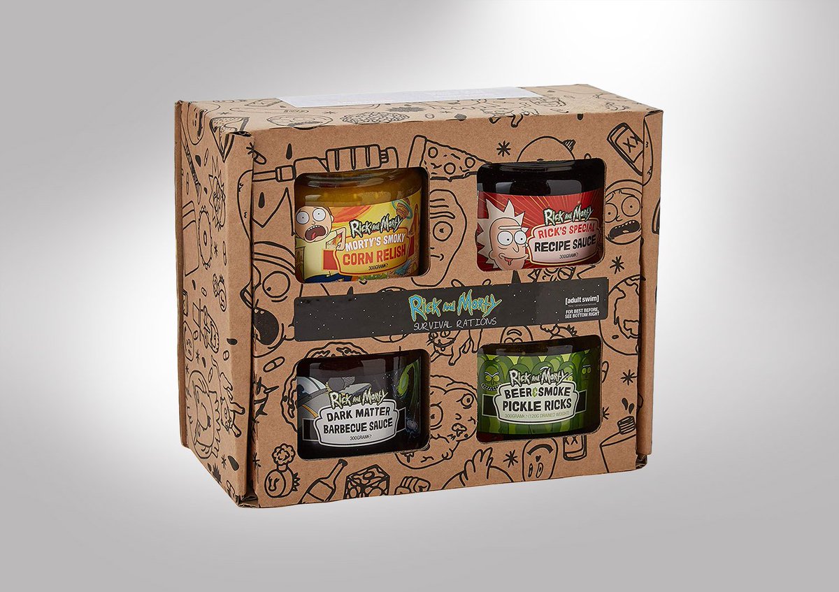 CultStudios's tweet photo. Packaging design for Rick and Morty survival rations gift box https://t.co/XdfzLny1M0