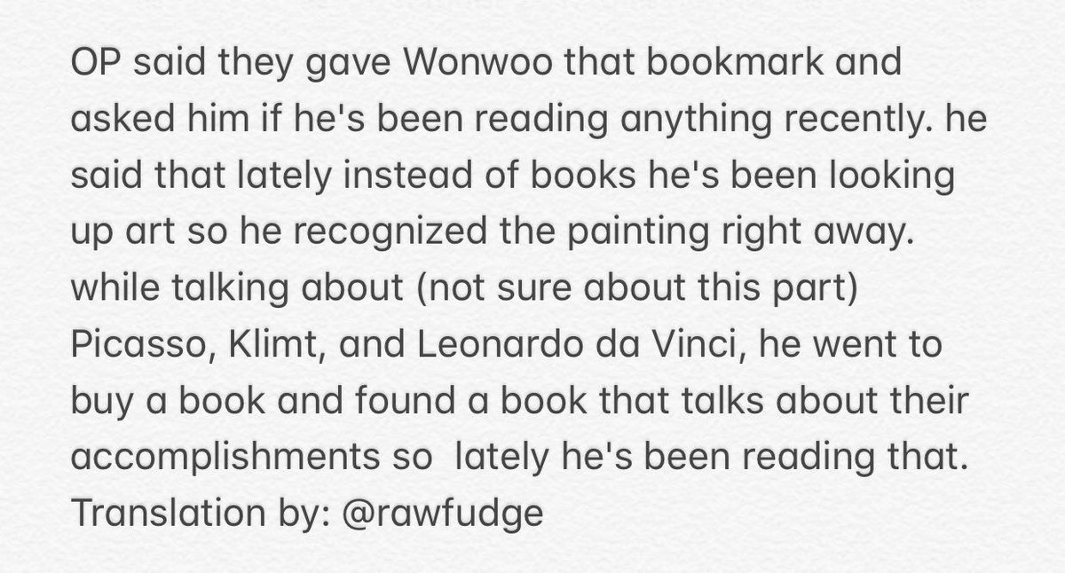 Wonwoo is that person that loves non-fiction, particularily history, just as much as fiction.Basically, he’s a gem.