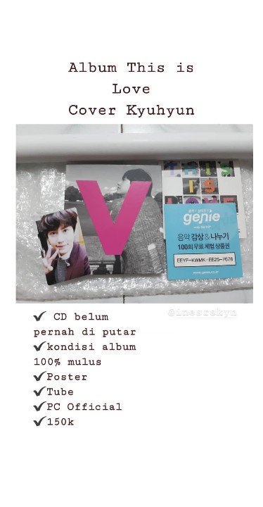 [HELP RT] 
WTS preloved 
THIS IS LOVE kyuhyun version 
Keterangan lebih lanjut bisa liat di foto yaa😊
INA ONLY 
Minat/mau tanya2 bisa Lgsg 
WA : 081270089059 
<a href="/SparkyuINA/">Sparkyu Indonesia</a>
<a href="/sellingkpopindo/">ACTIVE ON WEEKEND | 📌</a>
<a href="/kpopsellbuyina/">ACTIVE📌</a>
<a href="/kpoptradeid/">ON RT || Jasa WTS WTT WTB l Spill Produk</a>