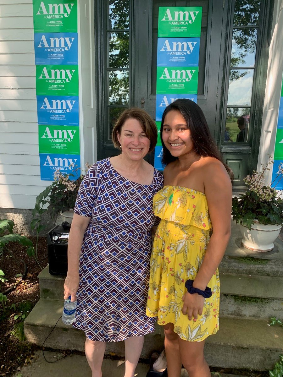 TeamAmyNH's tweet photo. Oh hey NH!
I'm Shriya and I’m a rising sophomore from Boston studying at THE George Washington University. Today I’ll be taking over #TeamAmy NH Twitter account.
Here's a pic of me and the Senator after I worked an event in Cornish. -@ShriyaShinde4
#FellowTakeOver #FITN https://t.co/Evj0Blikqe