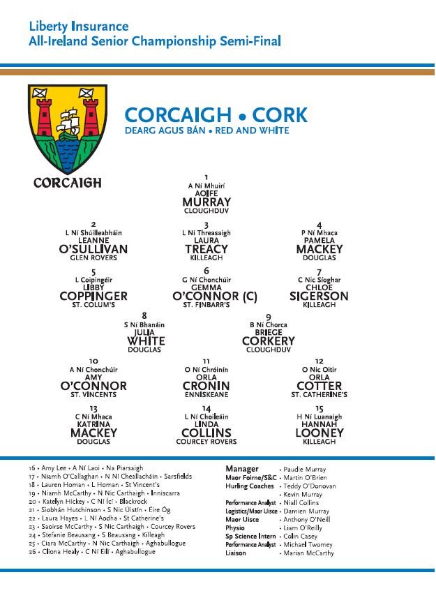 Camogie Association Team News Here Are The Line Ups For Tomorrow S Libertyirl All Ireland Senior Championship Semi Final Between Cork V Galway 7 15pm Gotogether T Co 6bwhptadly