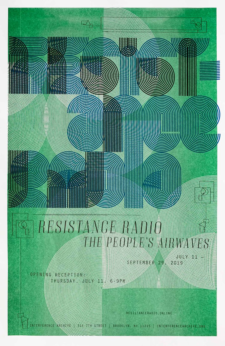 Justseeds's tweet image. Resistance Radio: the Peoples Airwaves a 3-color #risograph poster for the current exhibition at @InterferenceArc available in our store. 11”x17” #audiointerference #communityradio #pirateradio
justseeds.org/product/radio-…