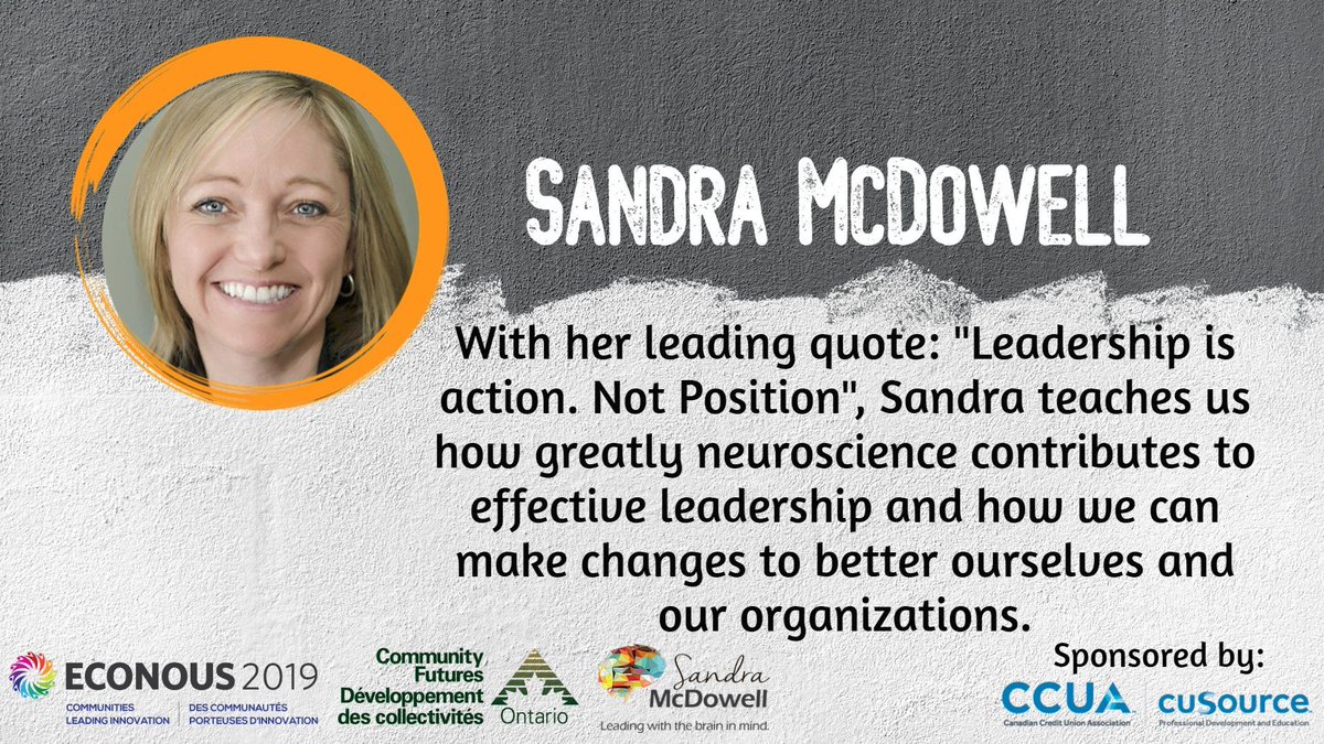 ComFuturesON's tweet photo. We are elated to announce that Sandra McDowell (@MindfullyLead) will be joining us at this year’s conference, #econous2019!
Big thanks go out to #CuSource for sponsoring her. https://t.co/x60JDGJ23Y