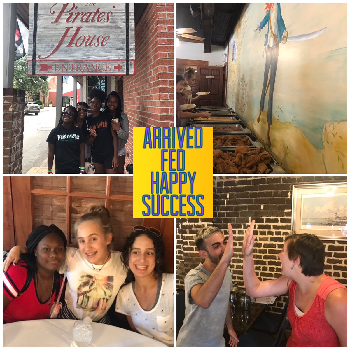 AGSMichalak's tweet photo. AGS 8th grade Savannah trip has been a blast! We arrived at The Pirates House at a prepared buffet in a private room. The girls represented AGS well, as they always do. #thisags #20yearsofags #classof2024 https://t.co/kJyIwcTyzQ