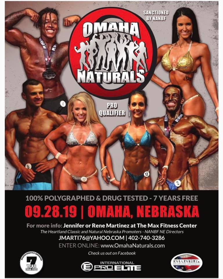 Omaha Naturals is September 28th, 2019. Tell everyone you know💪🏻! 

Let us know if you would like some fliers to take to your gym’s as well and places of business. Thank you for all of your support. 
Mark your calendar’s! 💪🏼 omahanaturals.com
#omahanaturals #nanbf #ipepros