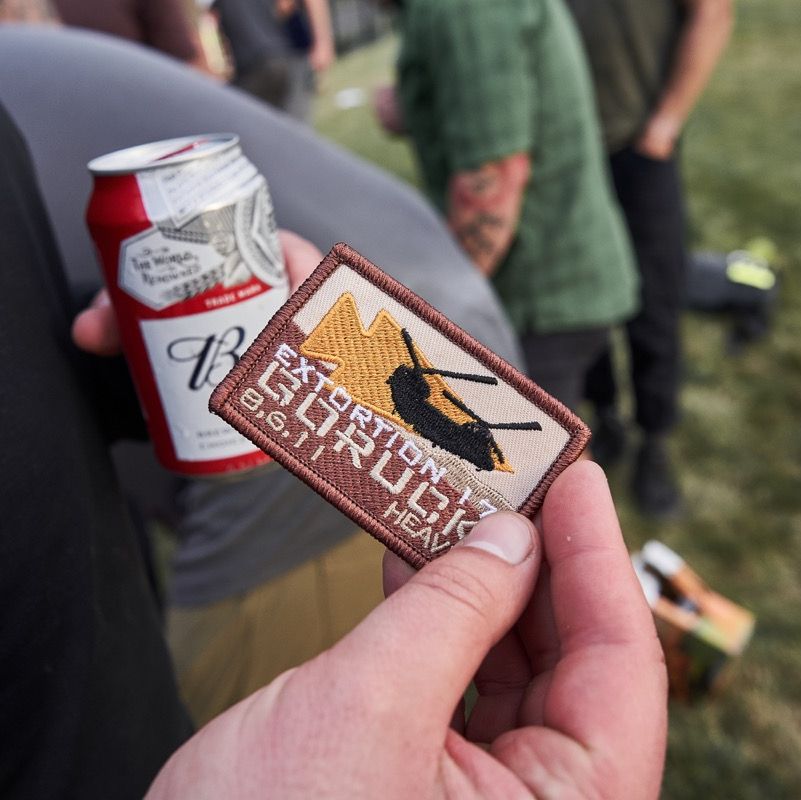 GORUCK's tweet photo. Extortion 17 brought some unique PT challenges, like treading water with a sandbag. But the most meaningful part of these kind of special events, is that they are done in honor of the fallen. Always remembered, never forgotten. | #Extortion17 #PatchPicFriday #GORUCK https://t.co/WVBraKJTdd