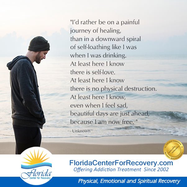 rehabcenter_fl's tweet image. &quot;I’d rather be on a painful journey of healing, than in a downward spiral of self-loathing like I was when I was drinking. &quot; - Unknown 
bit.ly/2WbmtLS
#FloridaCenterForRecovery #addictiontreatmentprograms #recoveryquotes #inspirationalrecoveryquotes #fridayquotes