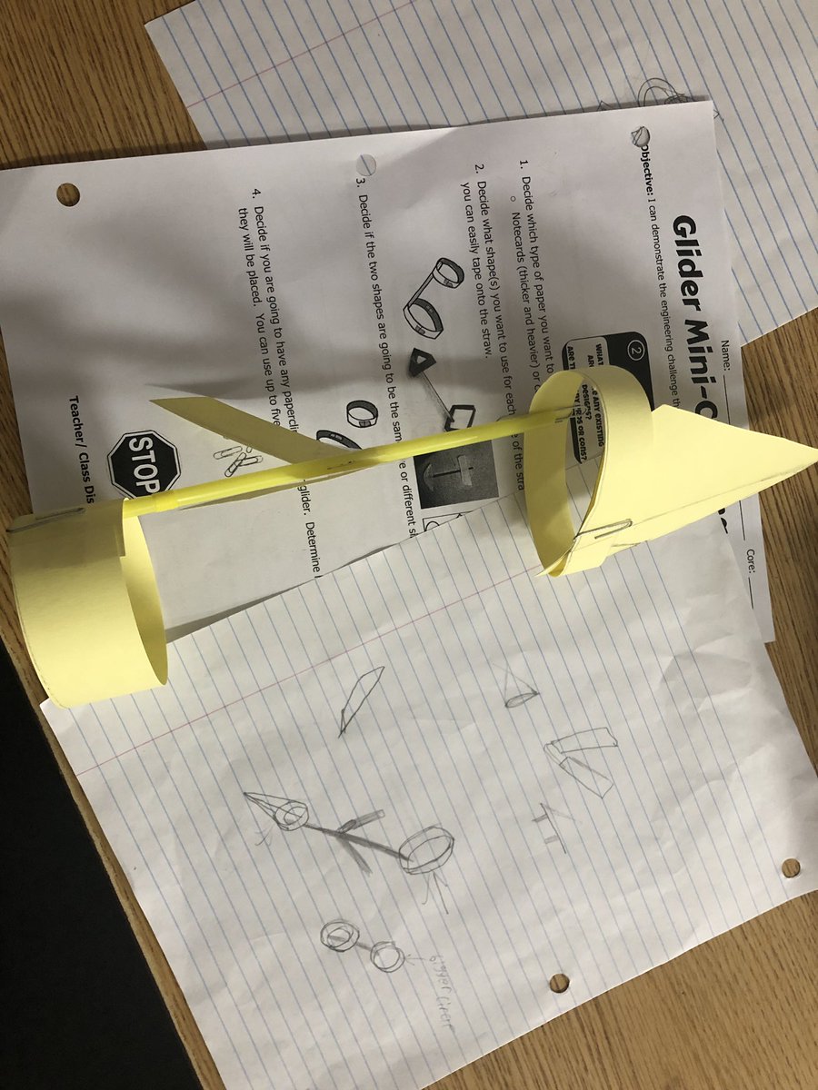 BridgetownMS's tweet photo. First week of school—8th graders did a design challenge. They had to draw, design, test out, and then create a new and better iteration of a glider!  @BridgetownMS #OHBetterTogether @jillwolfe911 @WorleyKBMS https://t.co/vLOKewKn4E