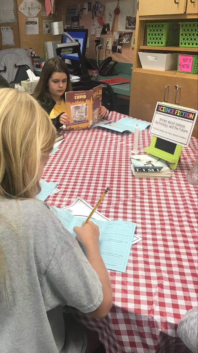 SavantCindy's tweet photo. Reading Cafe...Beverly students get a taste of genres. #beverlylearns #pisdlearns ⁦@StrongBobcats⁩ https://t.co/L1ROfi9f8v