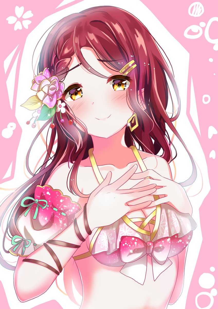 桜内梨子 「ナイトプール桜内さん? 」|でぺのイラスト