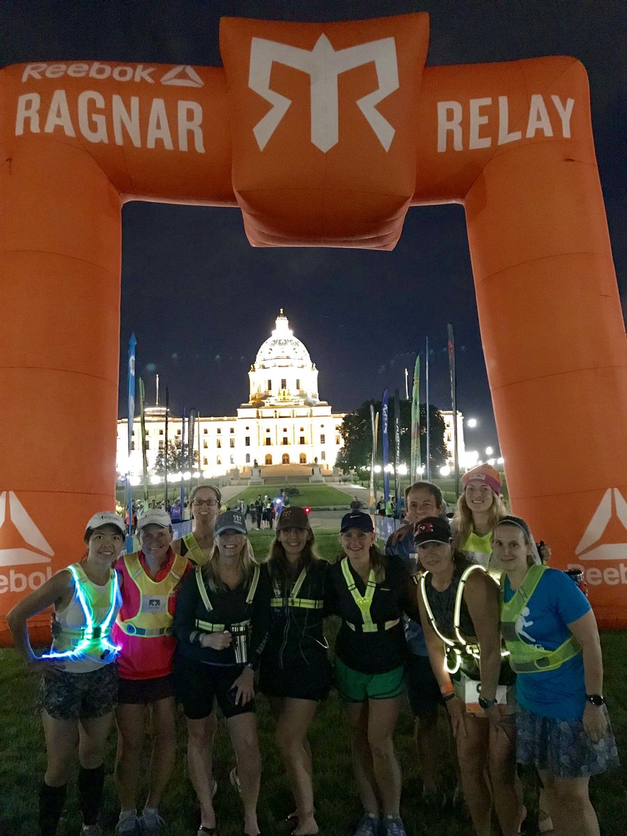 TheOtherLori's tweet photo. It’s getting real. My 1st leg is getting ready to start. ‘8.4 miles &amp; hard’ is the description. Whose idea was this? 10 Meggers 5 states 2 vans &amp; #nosleeptilduluth FUN times! #runchat #megsmiles #state45 #runminnesota https://t.co/0V26YmlFNd