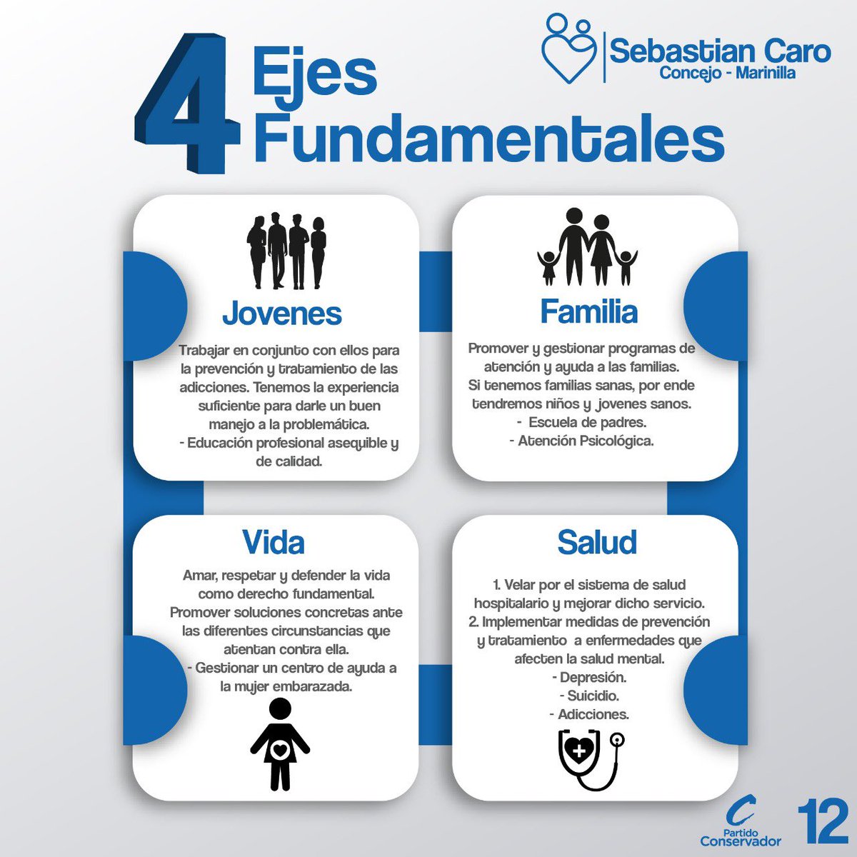 SebastianCaro05's tweet photo. Nuestros 4 Ejes fundamentales de trabajo.Nos hemos comprometido a luchar firmemente por nuestro municipio, de tal manera que trabajaremos arduamente #AlServicioDeMarinilla ¡Velando por los jóvenes, la vida y la familia!
https://t.co/5istN8UXgi
#Conservador12 #C12 #Marinilla https://t.co/Obd9rm7olR