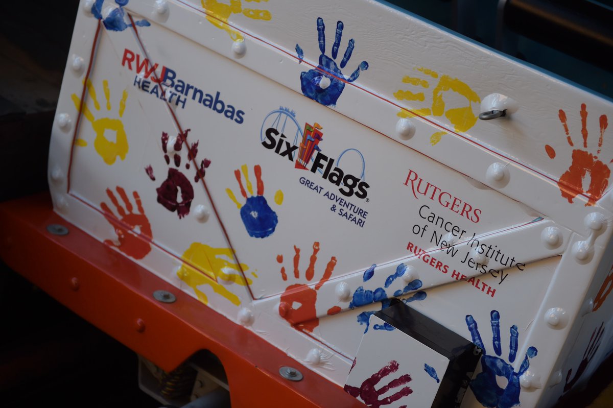 RutgersCancer's tweet photo. Today is #NationalRollerCoasterDay. Head on over to @SFGrAdventure &amp; take a ride on the Runaway Mine Train #coaster in support of #coastersforcancer! This is no ordinary coaster, it's wrapped w/ handprints of survivors &amp; supporters! Ride it all season long. 
@RWJBarnabas https://t.co/Rc9bwbFfTb