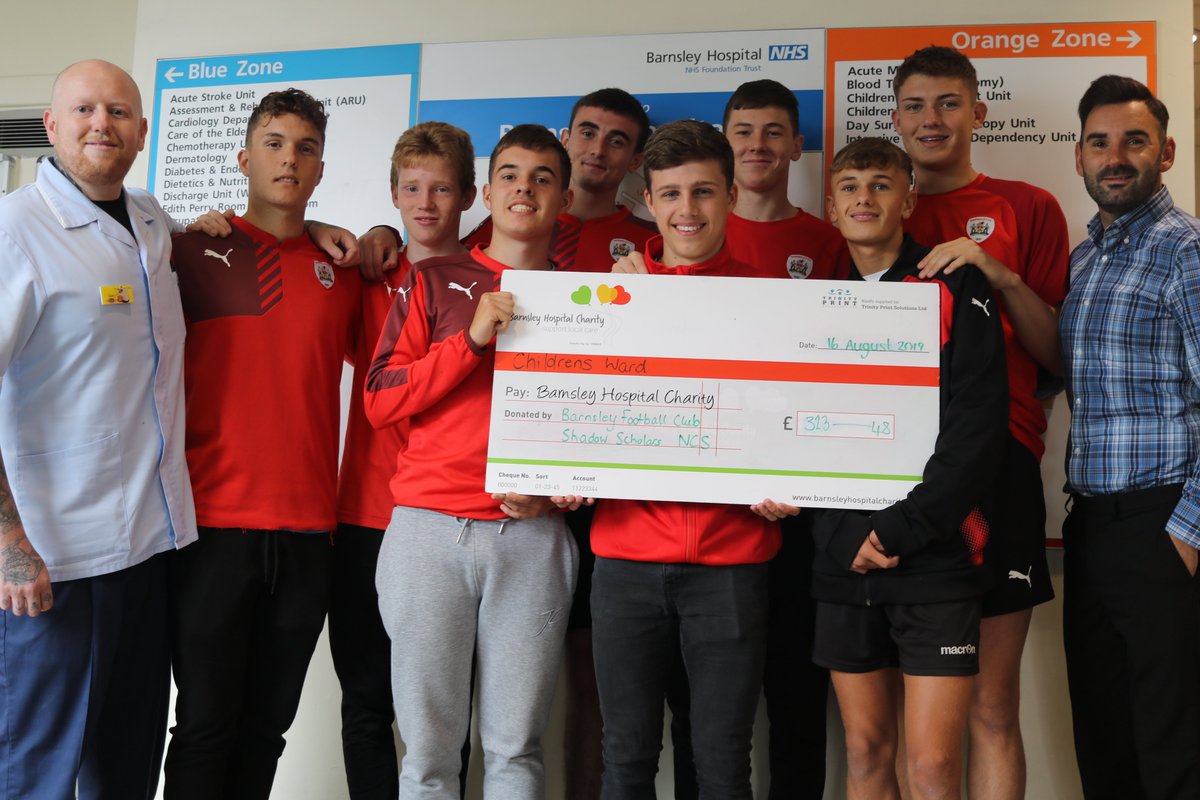 Barnsley Hospital Charity (@bhnftcharity) on Twitter photo Thank you to <a href="/BarnsleyFC/">Barnsley FC</a> shadow scholars who netted a fantastic £323.48 for our childrens ward; as part of their NCS programme by cycling in our Outpatients yesterday afternoon. It was a pleasure to meet you all, you are a credit to the club #Barnsleyisbrill #NCS2019 Thank you to <a href="/BarnsleyFC/">Barnsley FC</a> shadow scholars who netted a fantastic £323.48 for our childrens ward; as part of their NCS programme by cycling in our Outpatients yesterday afternoon. It was a pleasure to meet you all, you are a credit to the club #Barnsleyisbrill #NCS2019