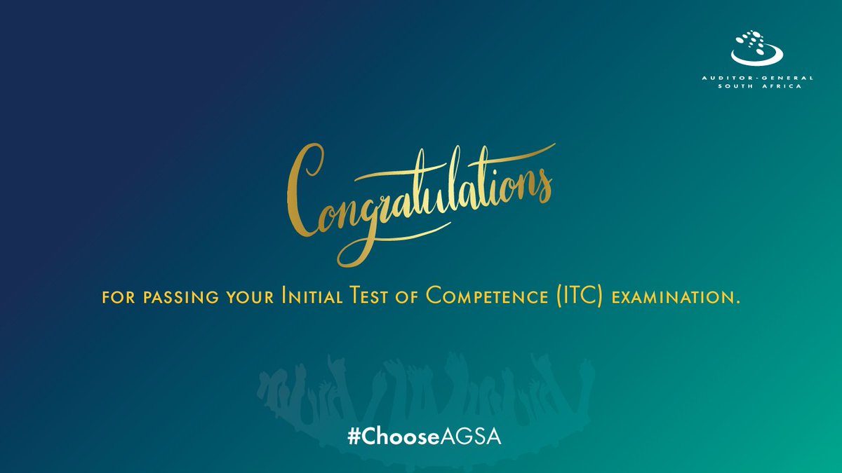 We pride ourselves in producing skilled professionals, not only for the AGSA but also for the profession and country at large. Congratulations to all who passed their ITC exam and a special mention to our 140 candidates. #ChooseAGSA #20YearsCelebration