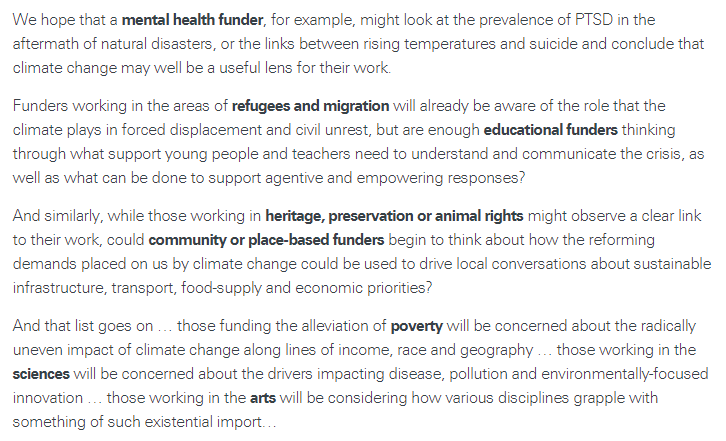 ACFoundations's tweet photo. The theme of our annual conference 2019 is funding on a finite planet. Have you wondered how the climate crisis is relevant to your foundation's work? @keirangoddard1 explores what it means to different funders in this blog https://t.co/39TGqH5jFz #acfconf https://t.co/RLtcJrqYyv